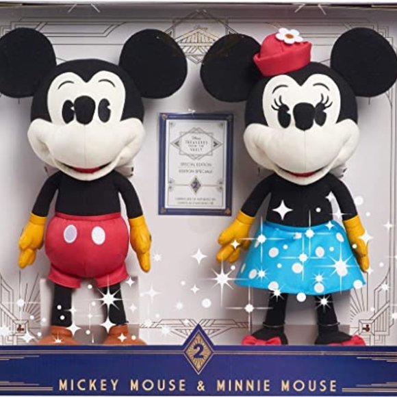 Disney Other - Disney Treasures From the Vault, Limited Edition Mickey and Minnie Mouse Plush